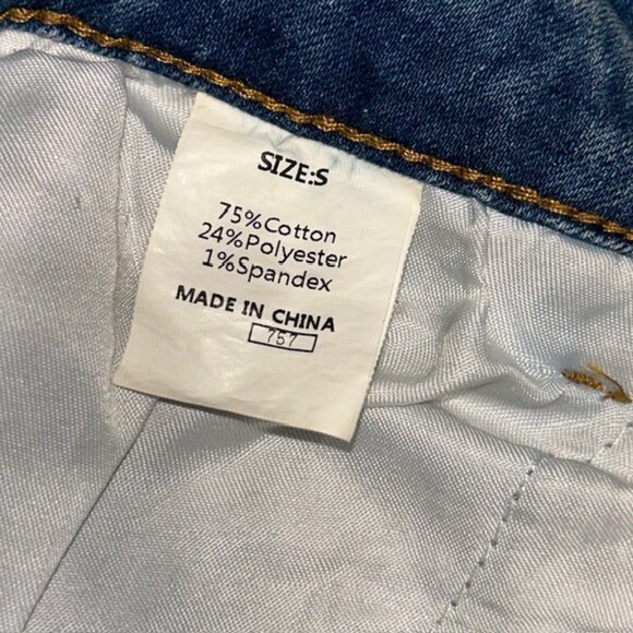 Floral Patch Distressed Ripped Blue Be Kind Patch Denim Jeans Wear Size S Small - Picture 4 of 7